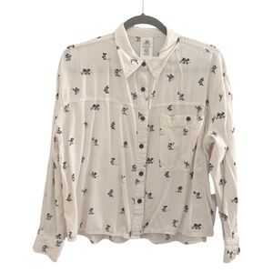Women’s Disney Cream Shirt with Black Minnie and Mickey Print